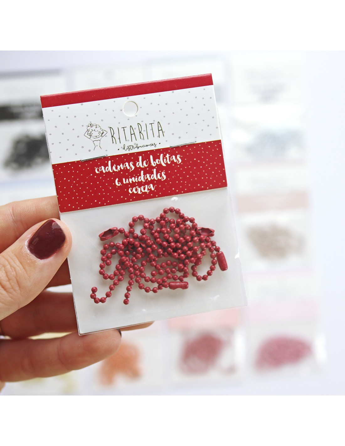 Rita Rita - Set of 6 Cherry ball chains Rita Rita - Set of 6 Cherry ball chains