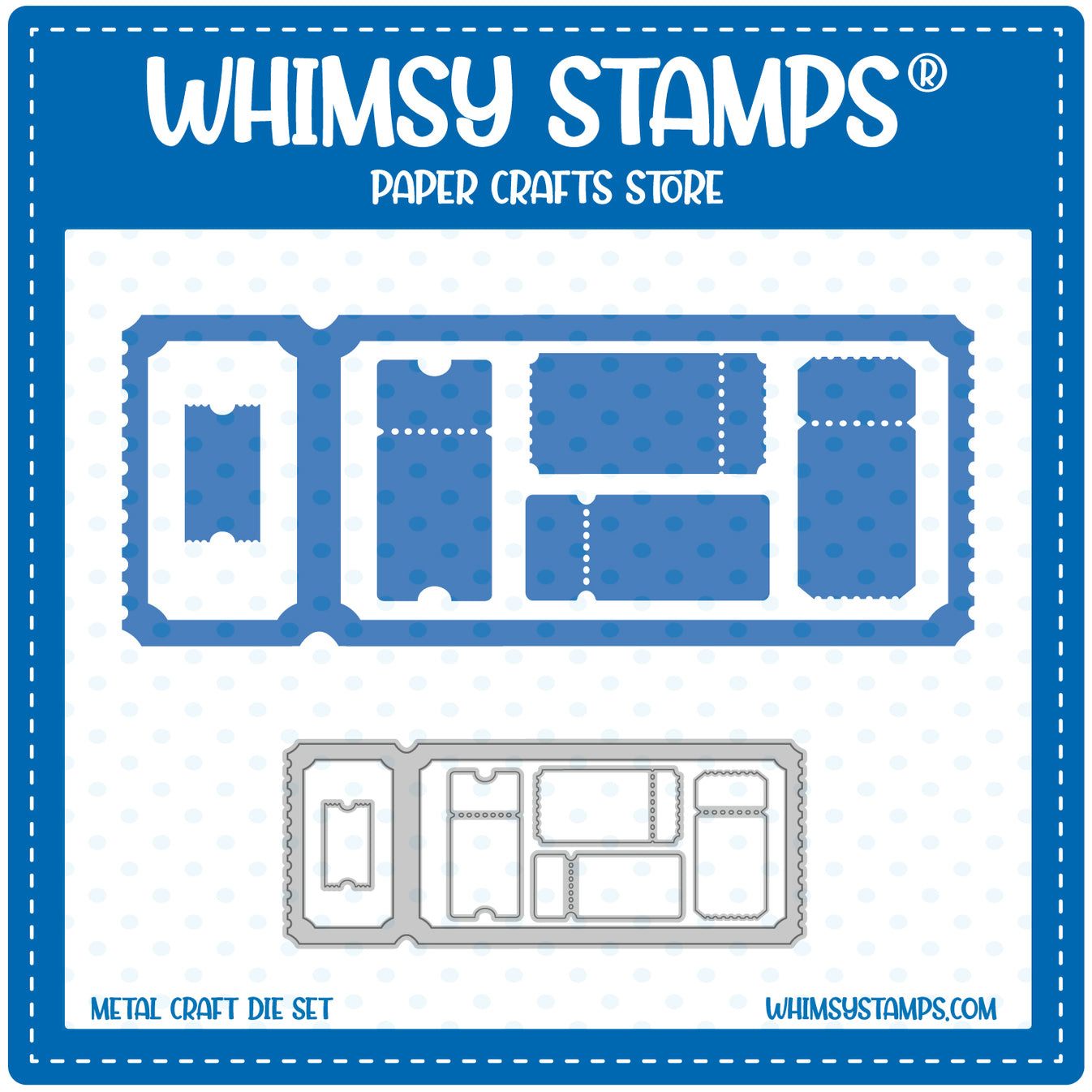 Whimsy Stamps - Terrific Slim Tickets Windows Die Set