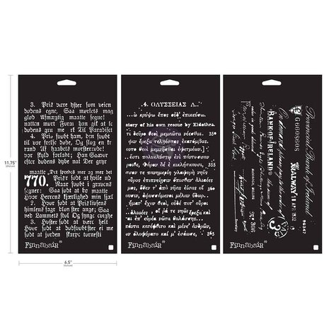 Prima Marketing - Prima Limited Edition Finnabair Stencil Set 6"x9" each - Old Pages 