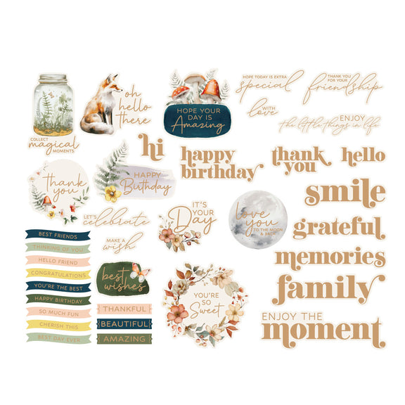 Spellbinders - Woodland Tales Die Cut Sentiments from the Woodland Tales Collection Spellbinders - Woodland Tales Die Cut Sentiments from the Woodland Tales Collection