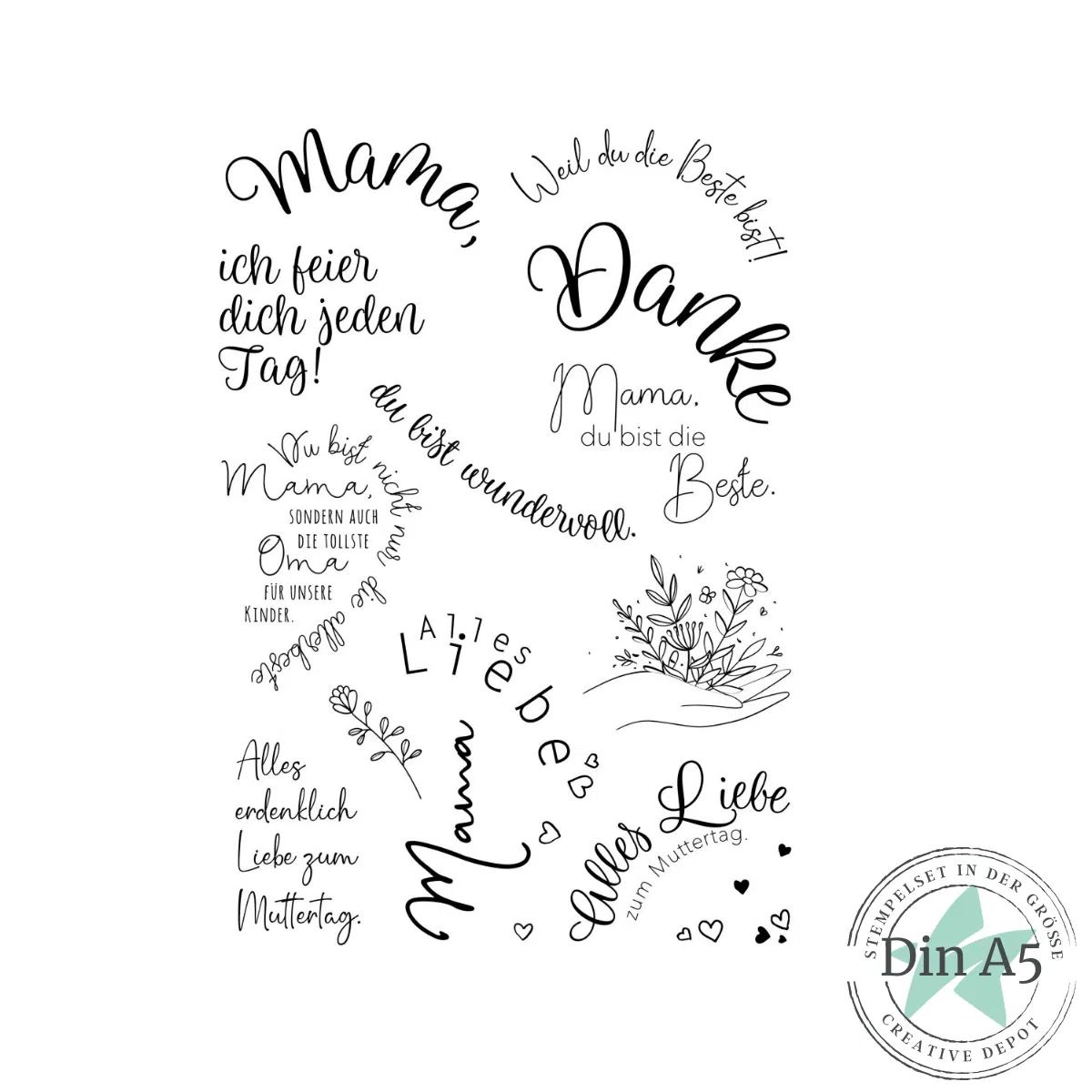Creative Depot - Stempelset - Mama, du bist die Beste