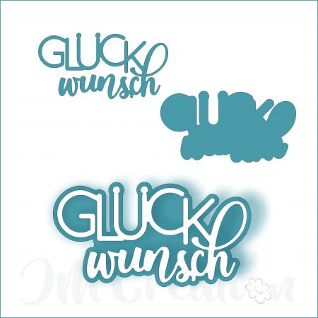 JM Creation - Stanzschablone - Glückwunsch mit Schatten