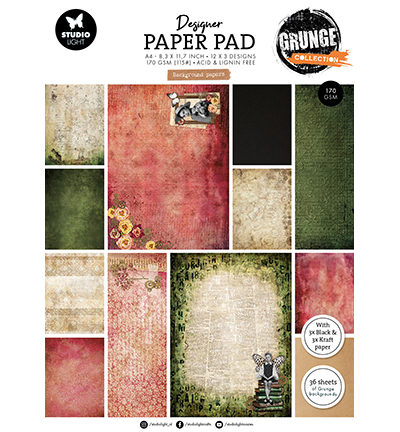Studio Light - Design Paper Pad - Background papers Grunge Collection nr. 400
