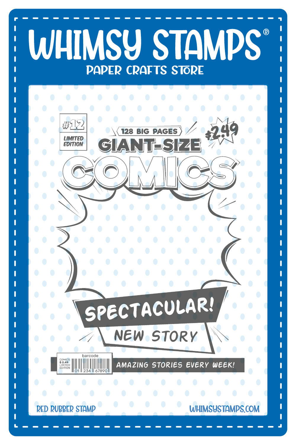 Whimsy Stamps - Comic Book Page Rubber Cling Stamp