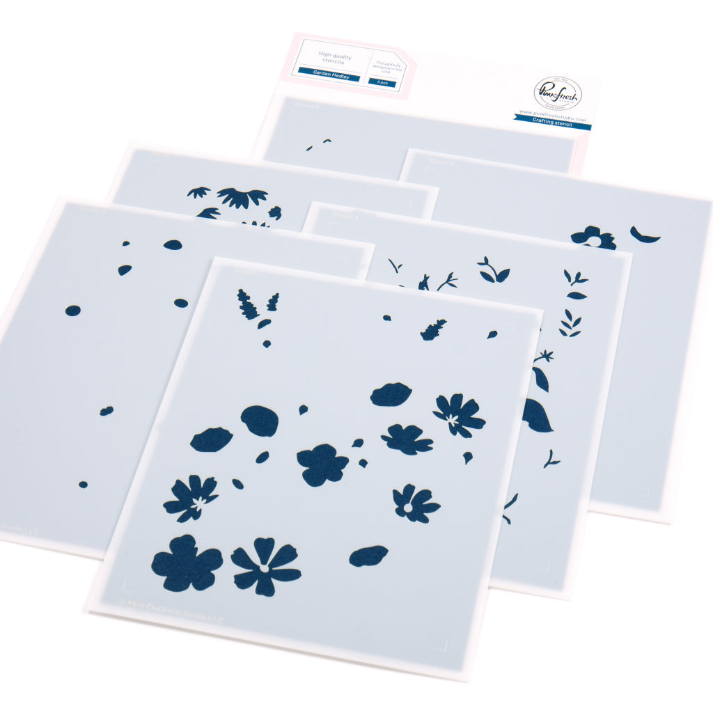 Pinkfresh Studio Stencils -  Garden Medley stencil