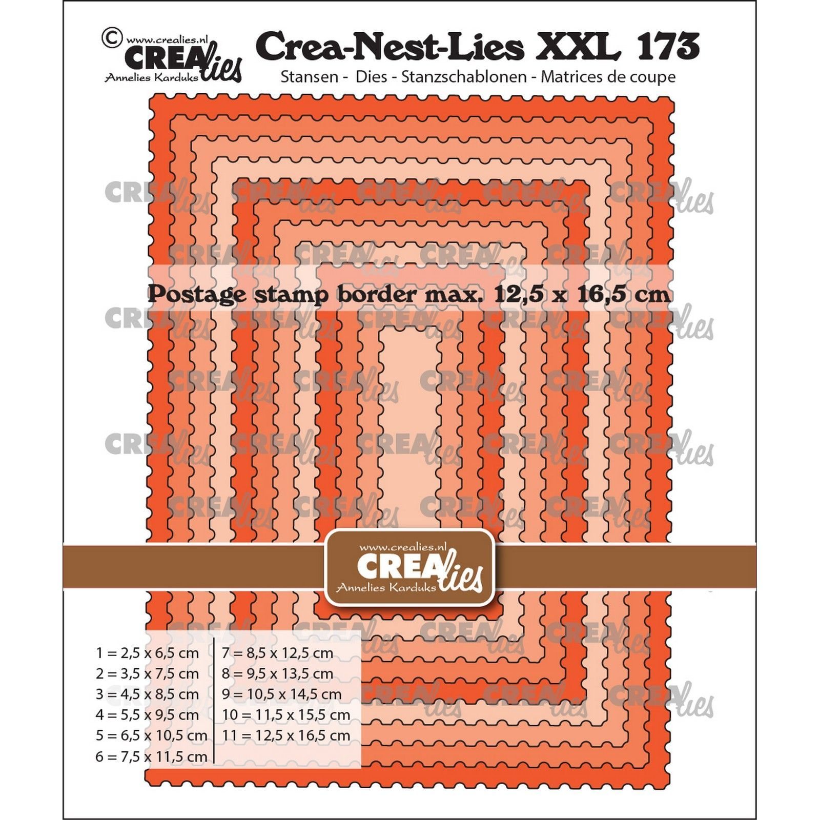 Crealies • Cutting Die Rectangles With Postage Stamp Border