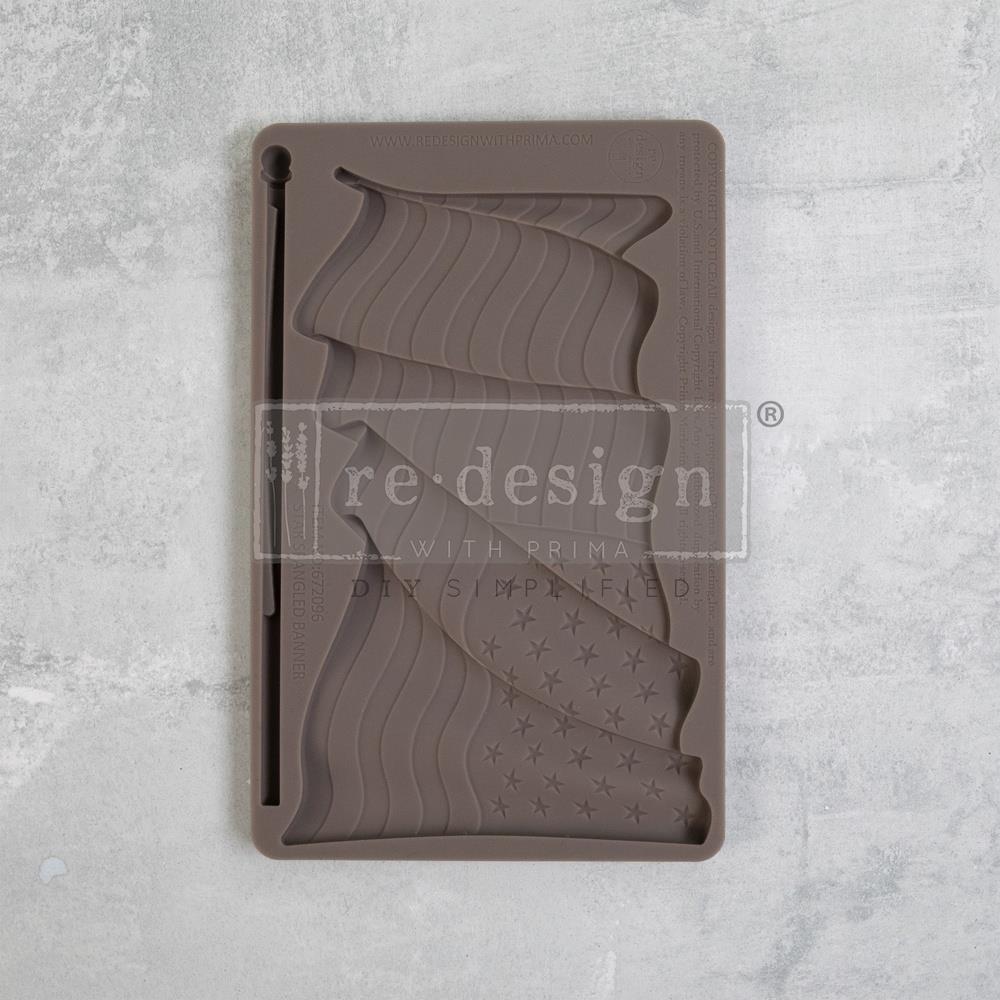 Prima Marketing Re-Design Mould 5"X8"X8mm - Star Spangled Banner