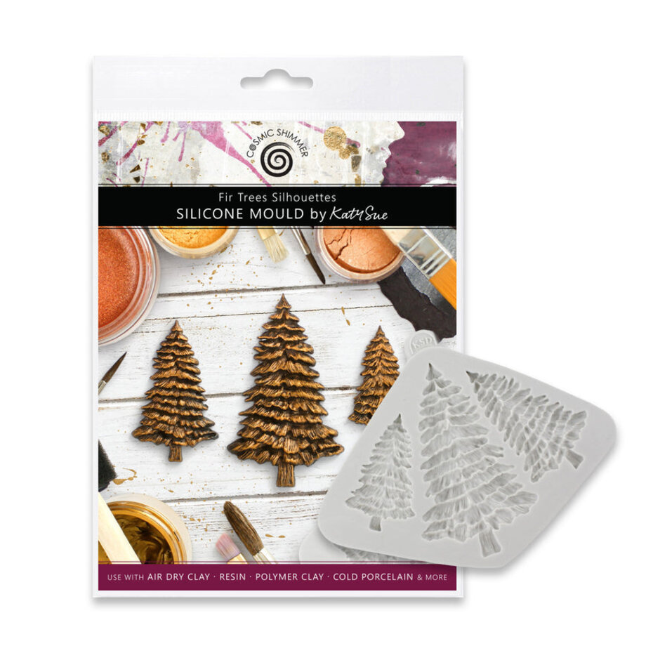 Katy Sue Deigns - Cosmic Shimmer Silicone Mould Fir Trees Silhouettes