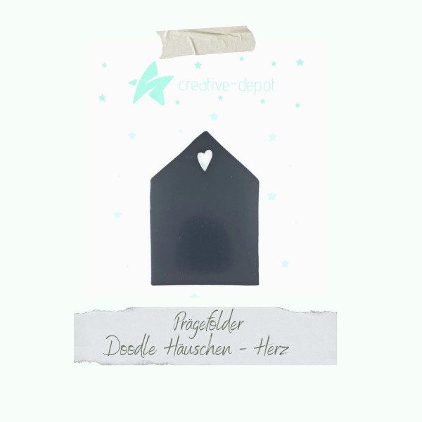 Creative Depot - Prägefolder - Doodle Häuschen - Herz - 11 x 15,5 cm 