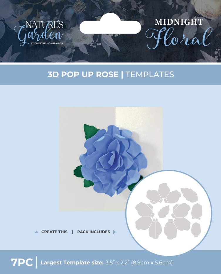 Crafter's Companion - Midnight Floral 3D Template Pop Up Rose