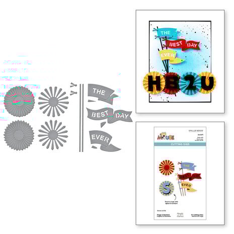 Spellbinders - Say Cheese Classic Mouse Etched Dies Flags & Banners