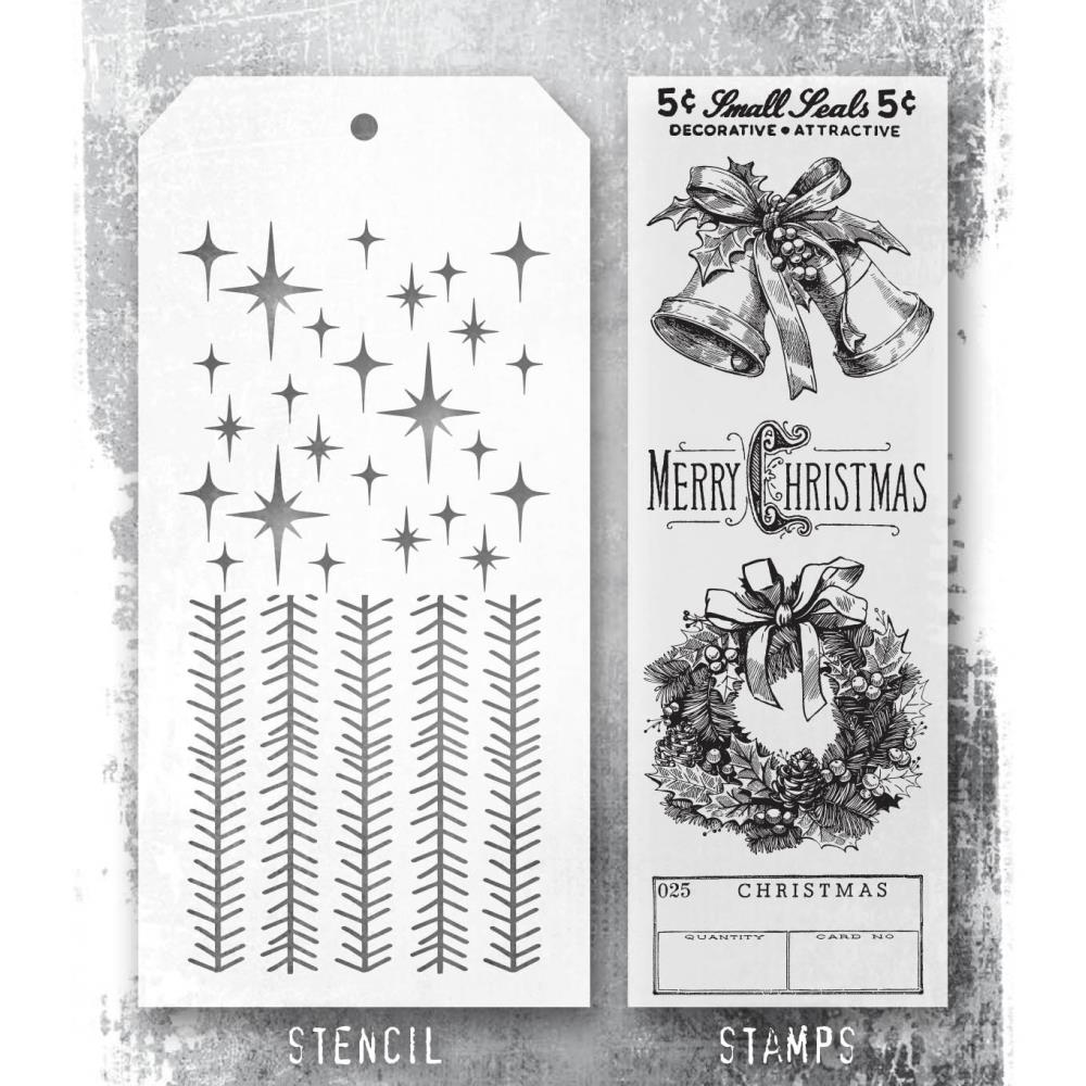 Tim Holtz Mixed-Media Stamps & Stencil Set -   Department Store 