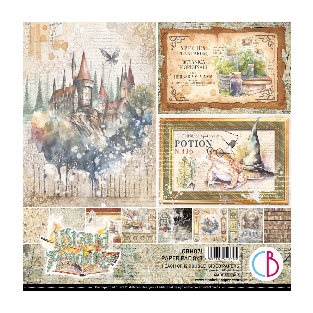 Ciao Bella - Wizard Academy Paper Pad 8"x8" 12/Pkg