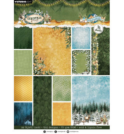 Studio Light - Design-Papierblock – Background Paper Christmas Forest Nr. 474