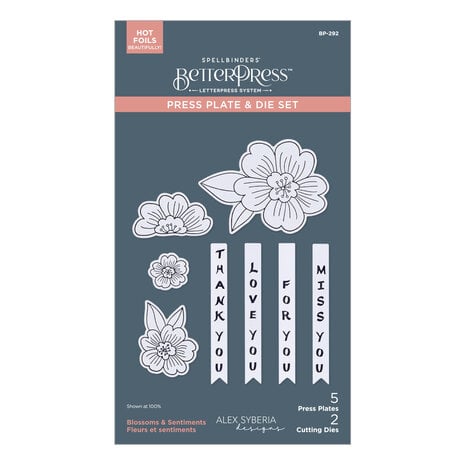 Spellbinders - Spring in Kyoto BetterPress Plate & Die Set Blossoms & Sentiments