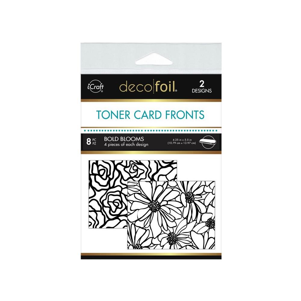 Deco Foil Toner Card Fronts 4.25"X5.5" 8/Pkg -  Bold Blooms 