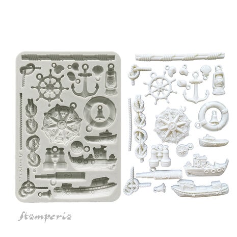 Stamperia - Silent Sea A5 Silicon Mould Rudders and Boats