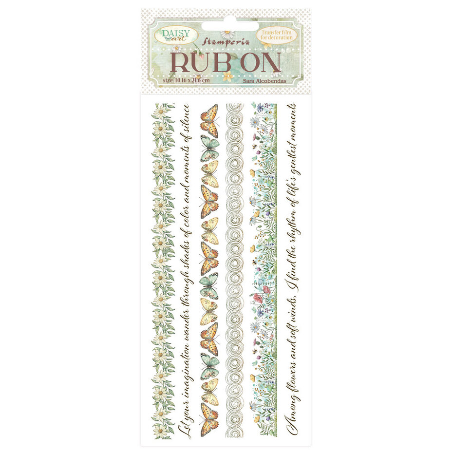 Stamperia - Daisy Art Rub-On 10,16x21,6cm Stripes