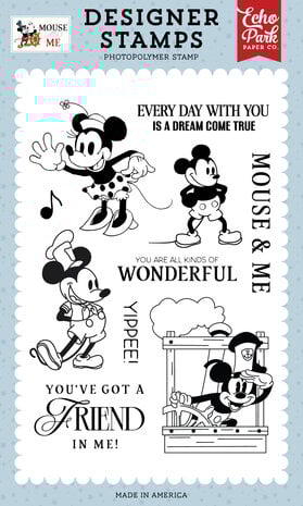 Echo Park - Mouse And Me Designer Stamps Vintage Mouse Sweetheart