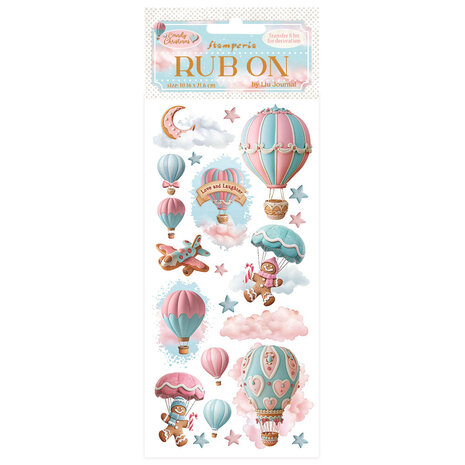 Stamperia - Candy Christmas Rub-on 4x8,5 Inch Air Balloons