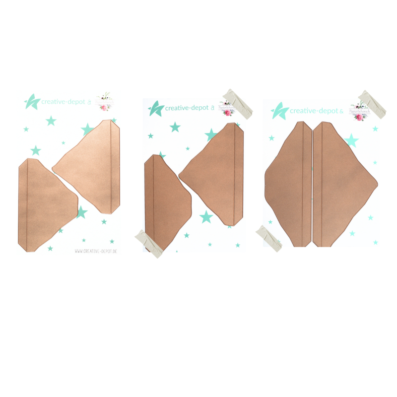 Creative Depot - Bundle - Umschlag - Quadrat, B6, DIN Lang - Add On - Leichte Wellen Laschen 