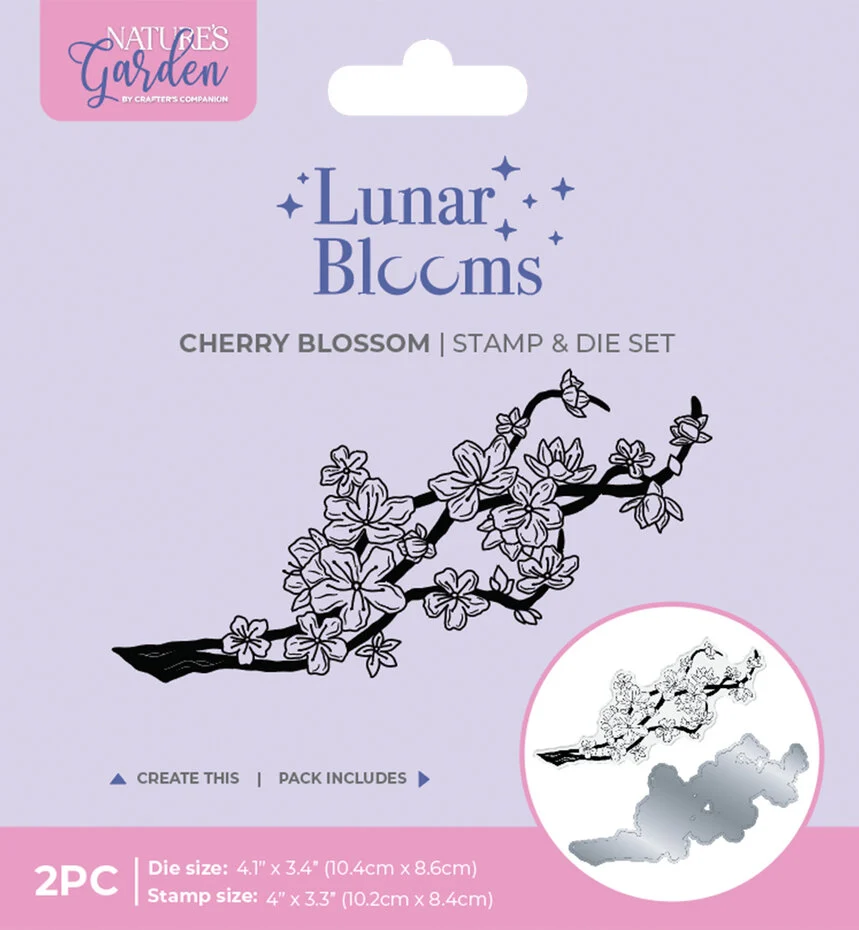 Crafters Companion - Lunar Blooms Stamp & Die Cherry Blossom