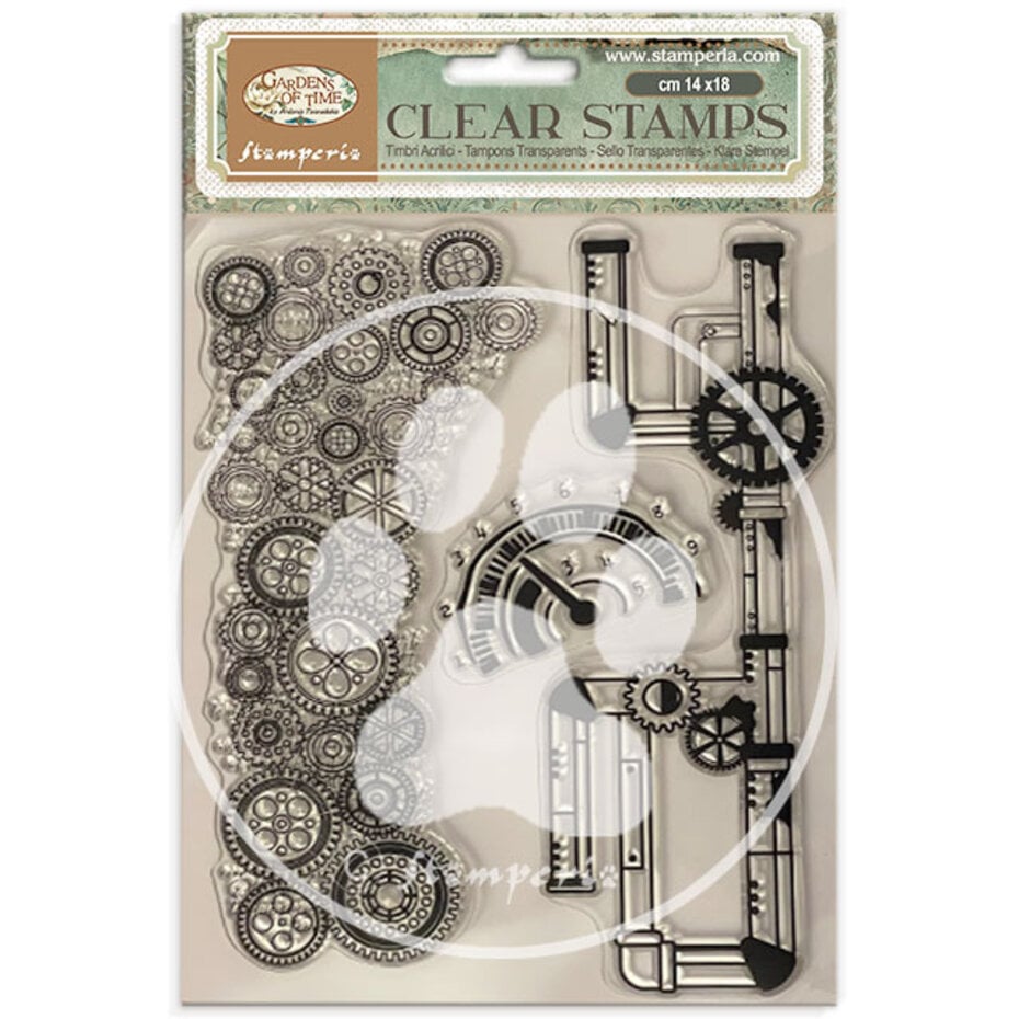 Stamperia - Gardens of Time Clear Stamp Tubes and Clocks by Antonis Tzanidakis