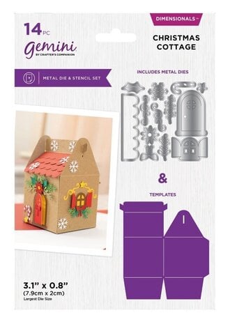 Crafter's Companion - 3D Boxes Dimensionals Die & Stencil Christmas Cottage 