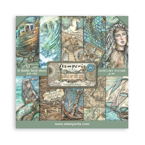 Stamperia - Songs of the Sea 8x8 Inch Paper Pack