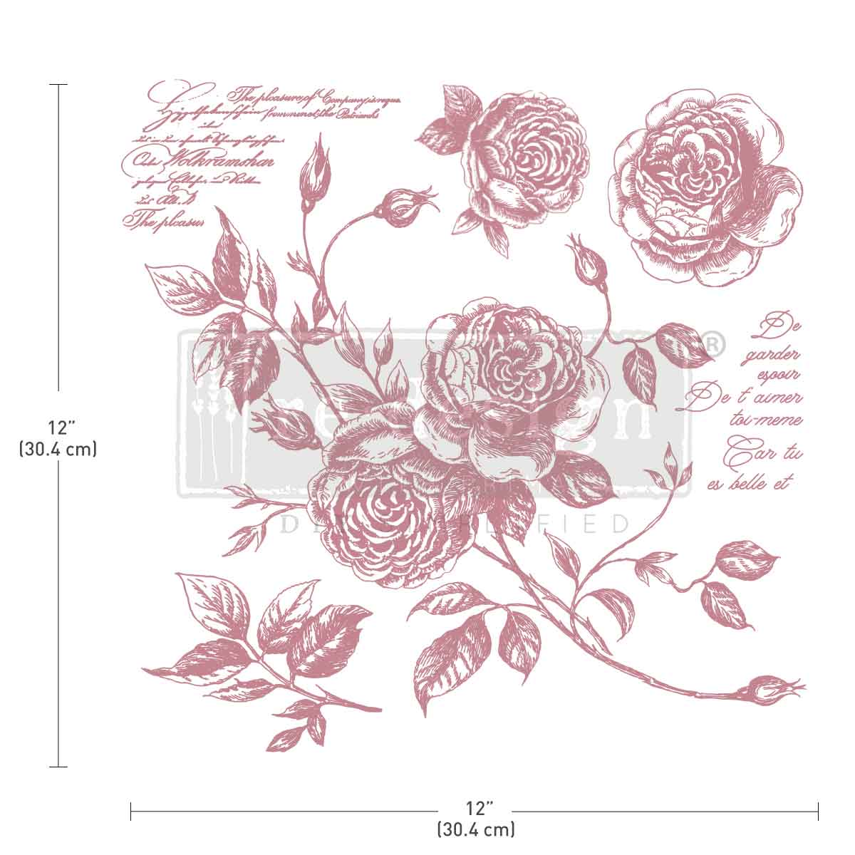 Redesign Decor Stamp – Romance Roses – 12″x12″ 