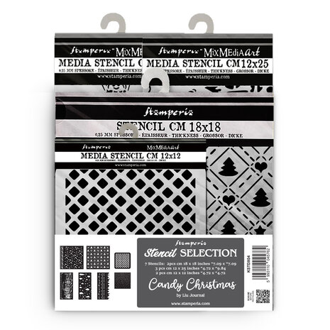Stamperia -  Candy Christmas Stencil Assortment (7pcs)
