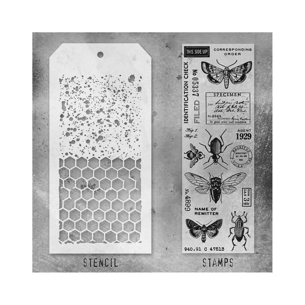 Tim Holtz Mixed-Media Stamps & Stencil Set 