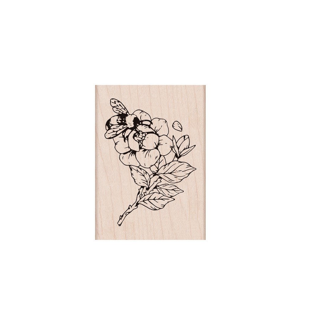 Hero Arts Bee and Floral Woodblock Stamp