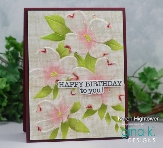 Gina K Designs - BUNDLE- Fancy Dogwood 3D Embossing Folder, Layering Stencils and Die Set