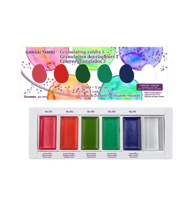 ZIG Gansai Tambi Sets - Granulating Colors 3, 5 Colors set