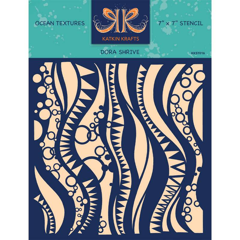 Katkin Krafts Ocean Textures 7 in x 7 in Stencil