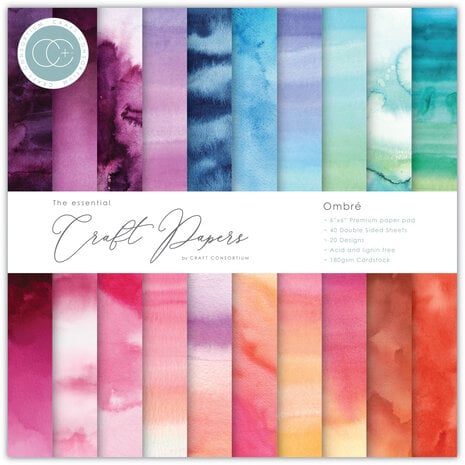 Craft Consortium - Essential Craft Papers 6x6 Inch Paper Pad Ombre Craft Consortium - Essential Craft Papers 6x6 Inch Paper Pad Ombre