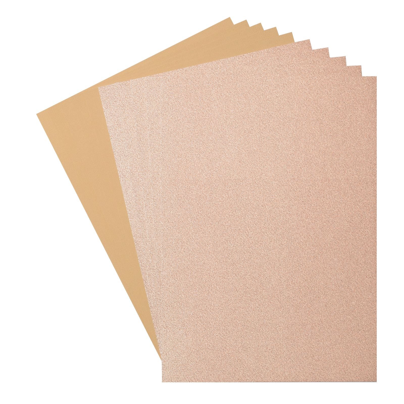 Florence • Glitzerpapier und Tonkarton Set A4 Light Gold/Parchment 10
