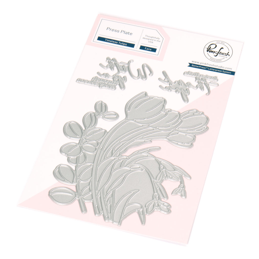 Pinkfresh Studio Stencils -   Timeless Tulips press plate