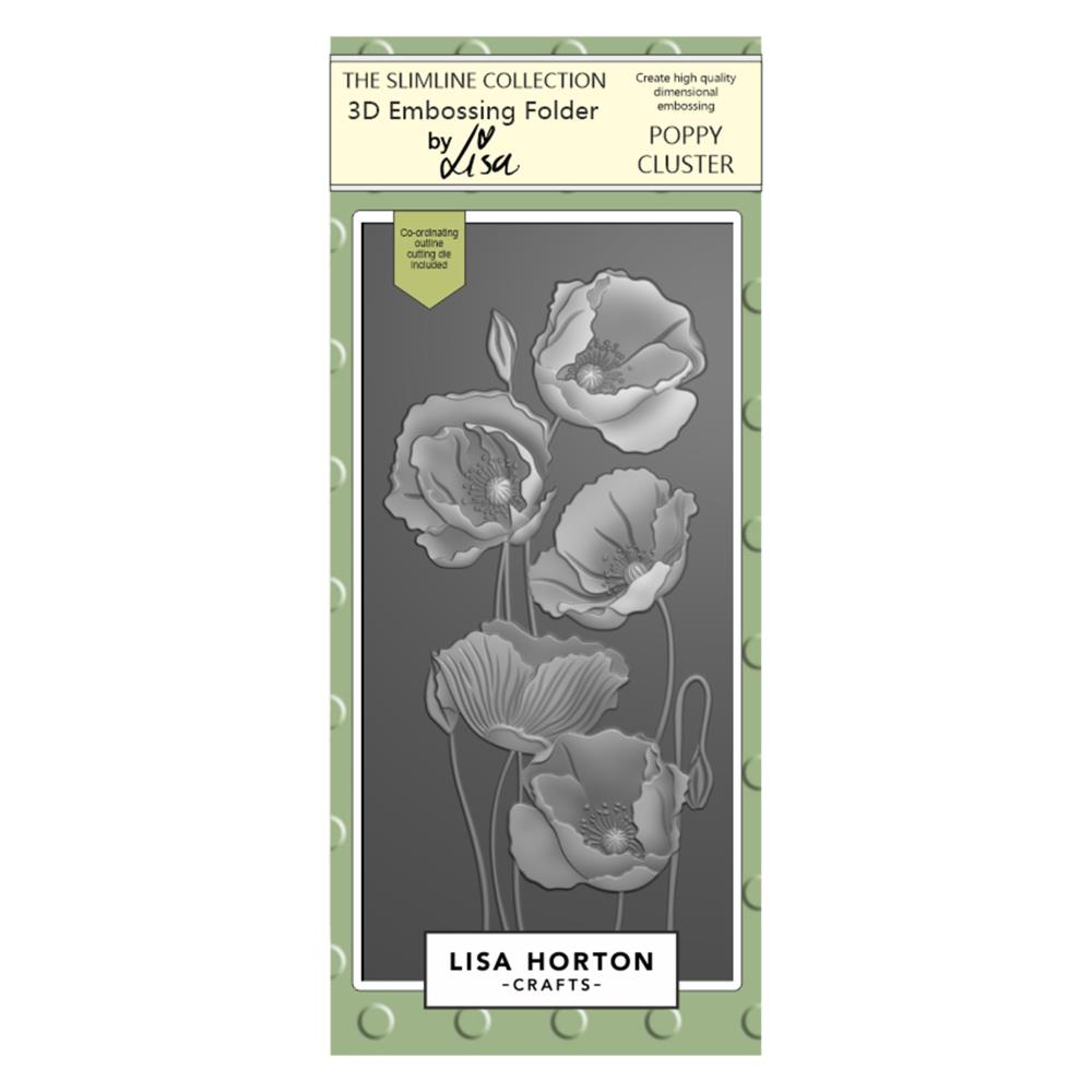 Lisa Horton Crafts Embossing Folder -  Poppy Cluster 