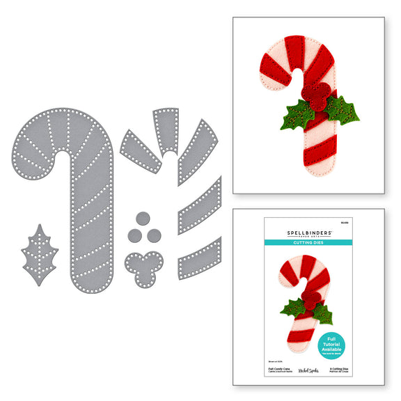 Spellbinders - Felt Candy Cane Etched Dies from the Felt Stitch & Create Collection by Nicole Spohr Spellbinders - Felt Candy Cane Etched Dies from the Felt Stitch & Create Collection by Nicole Spohr
