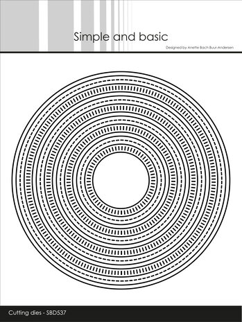 Simple and Basic - Combi Striped Frames Circle Dies