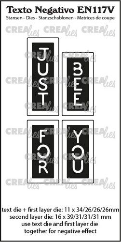 Crealies Texto Negativo JUST BEE/FOR YOU (V) - (ENG)