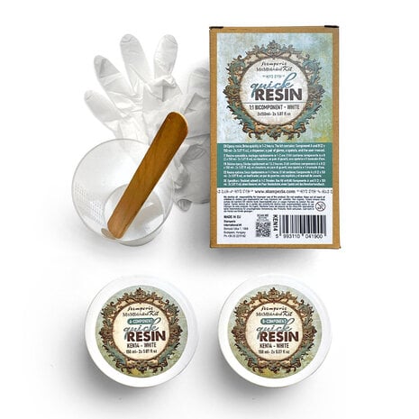 Stamperia - Quick Resin 1:1 Bicomponent White (2x150ml) Stamperia - Quick Resin 1:1 Bicomponent White (2x150ml)
