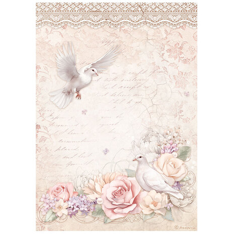 Stamperia - Romance Forever A4 Rice Paper Doves