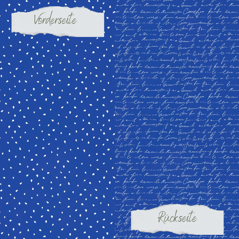 Creative Depot - Designpapier - Basic - Tintenblau - Apfelkernchen + Schrift - Doppelseitig bedruckt 