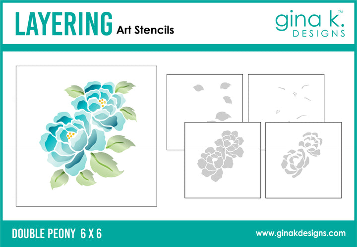 Gina K Designs -  STENCIL- Double Peony  Gina K Designs -  STENCIL- Double Peony