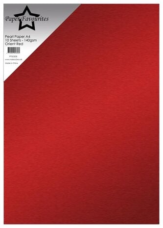 Paper Favourites - Pearl Paper A4 Orient Red 140gsm (10pcs)