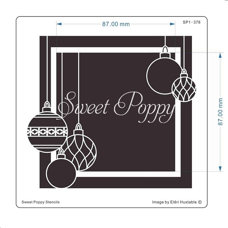 Sweet Poppy Stencil: Bauble Square Sweet Poppy Stencil: Bauble Square