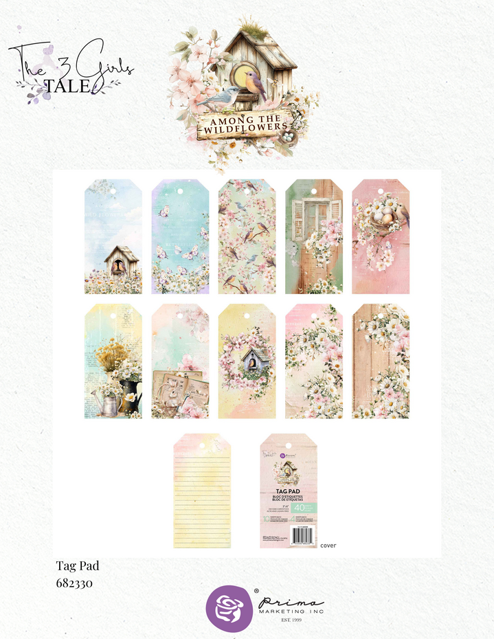 Prima Marketing - Among the Wildflowers Tag Pad